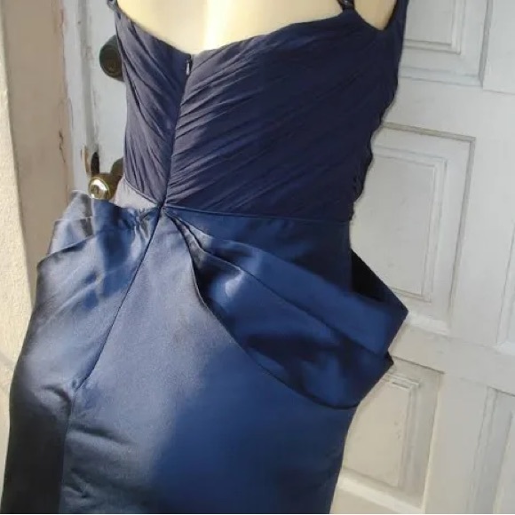 Rafael Cennamo Blue Silk Gather & Waist Detail Cocktail Dress Sz 4 - Picture 7 of 7